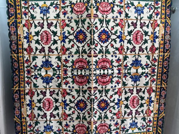 رومیزی مربع طرح لوتوس