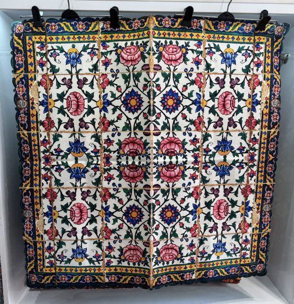 رومیزی مربع طرح لوتوس