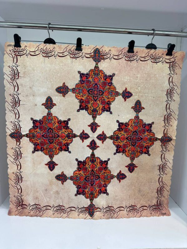 رومیزی مربع طرح قاصدک