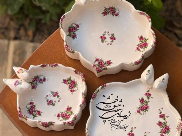 ست پذیرایی گلسرخی ونوس (3تکه)