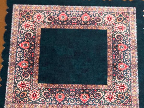 رومیزی عسلی طرح یاقوت سبز