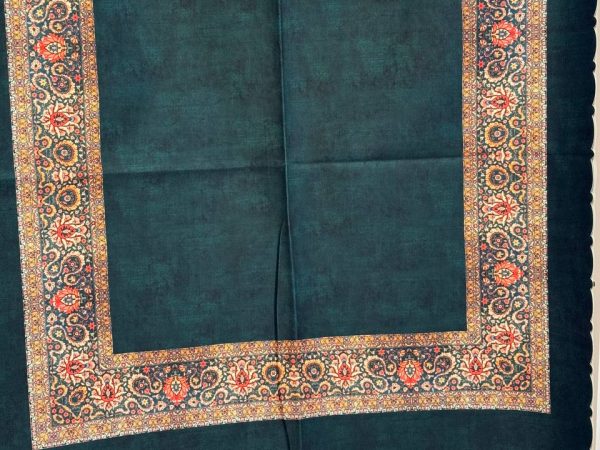 رومیزی مربع طرح یاقوت سبز